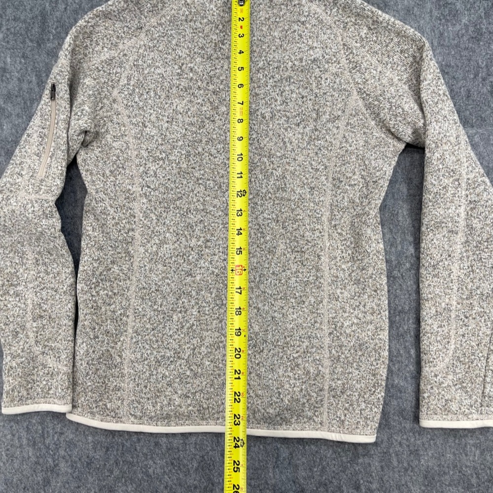 Patagonia Better Sweater Womens Medium 1/4 Zip Pullover Fleece Beige New - Picture 4 of 16